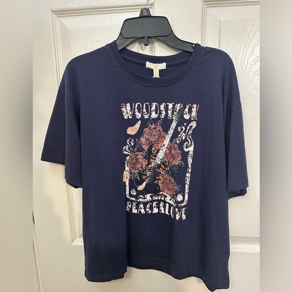 Chelsea & Violet Navy Graphic Tee